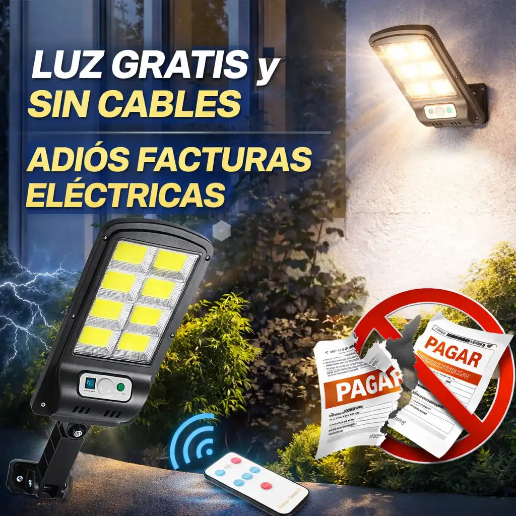 LÁMPARA SOLAR ANTI-FACTURAS™ LUZ POTENTE SIN CABLES NI CONSUMO